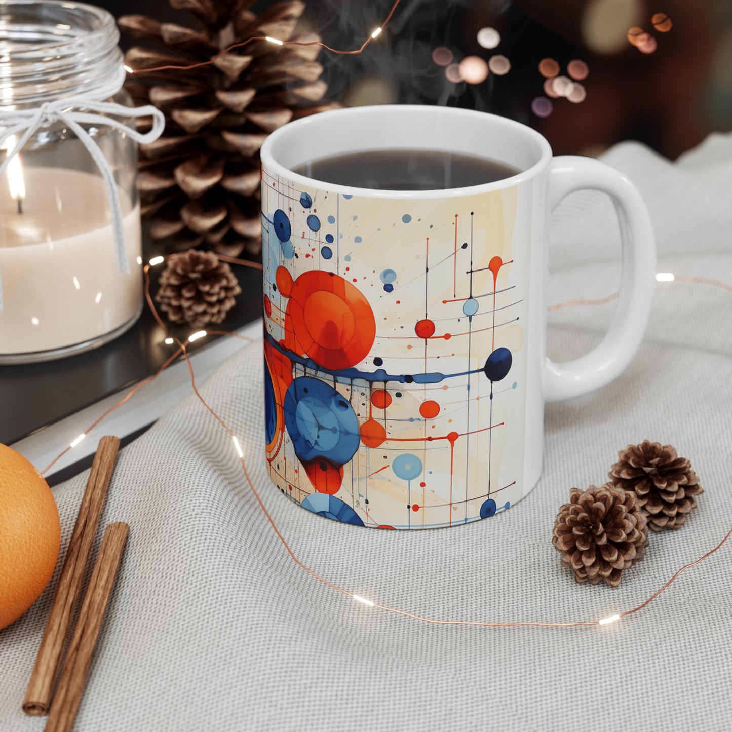 Taza de cerámica con toque artístico de 11 oz