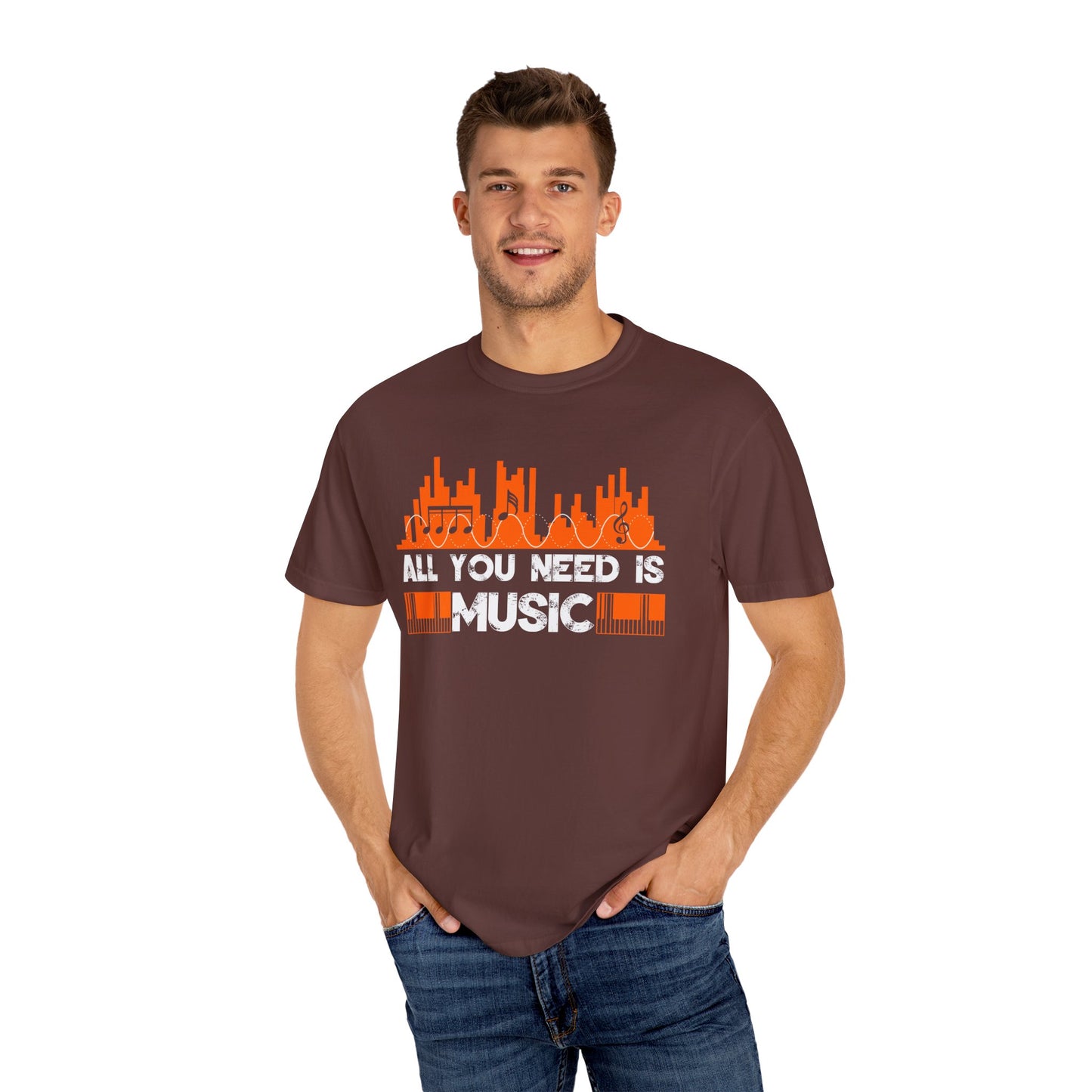 (Música)Camiseta unisex teñida en prenda