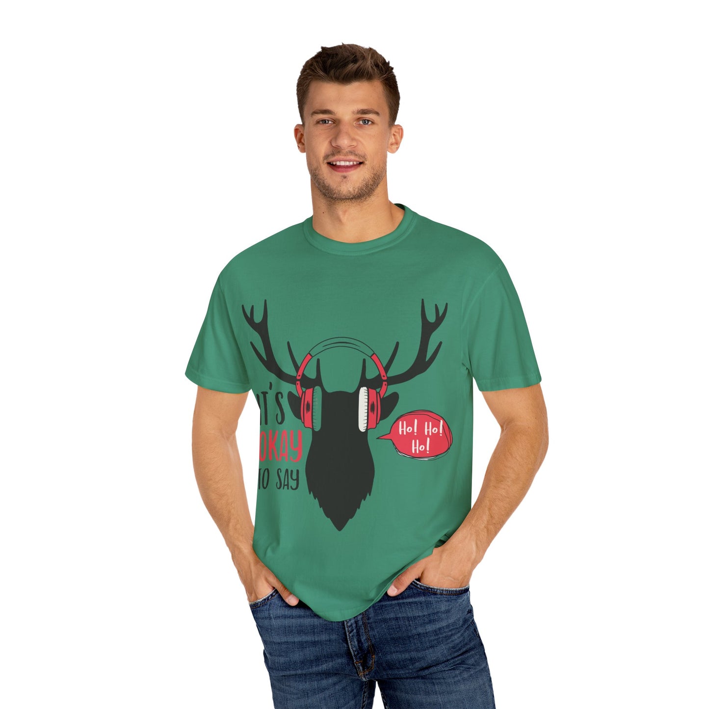 Weihnachtliches Unisex-T-Shirt, stückgefärbt 1