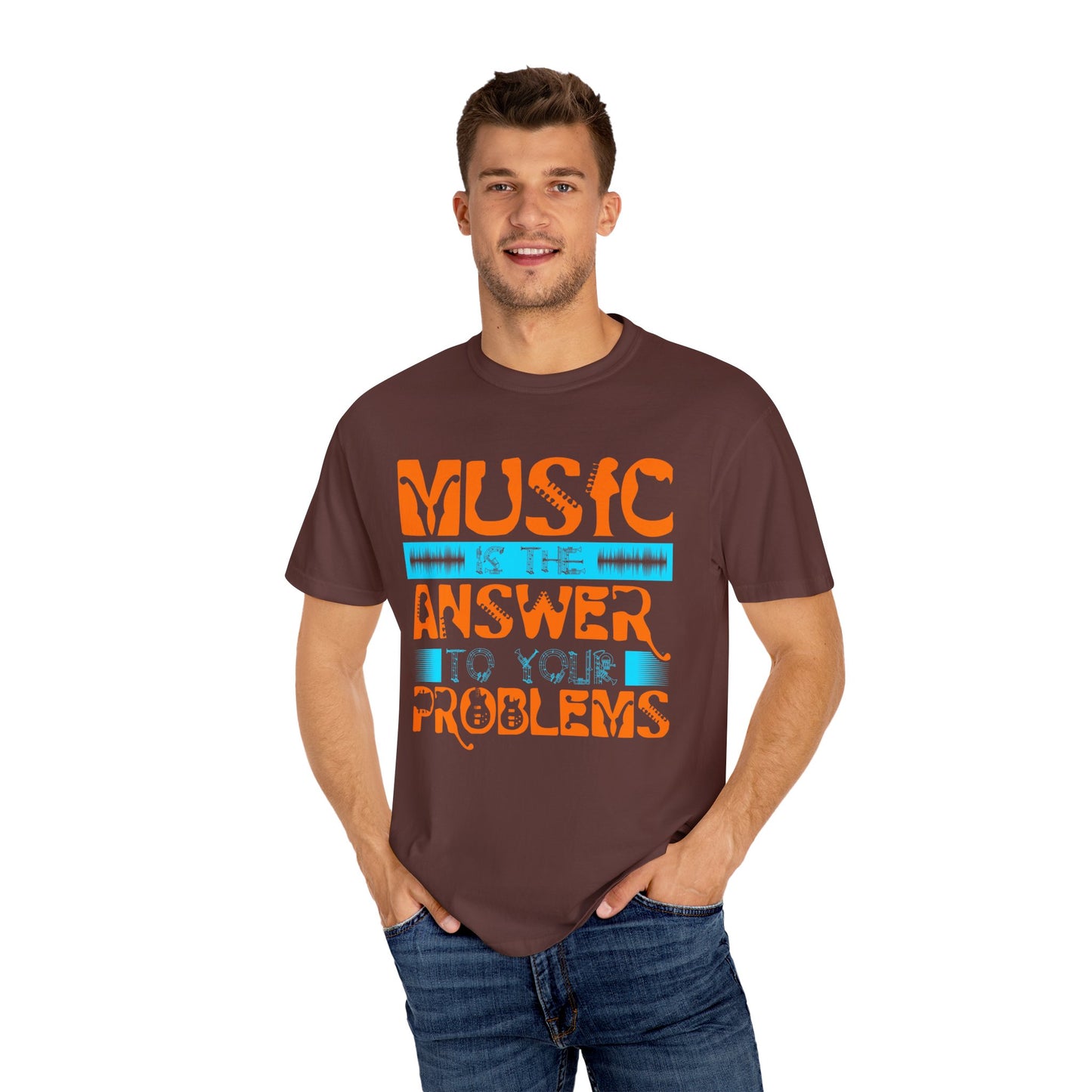 (Musik)Unisex-T-Shirt aus stückgefärbtem Material