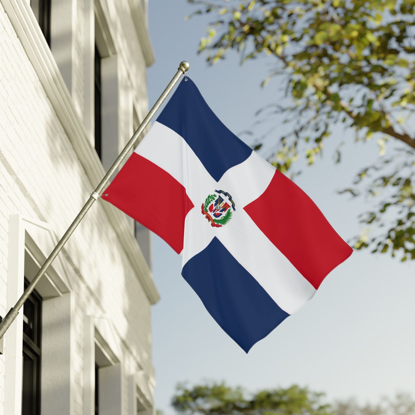 Bandera de República Dominicana de doble cara, decoración de exteriores, barbacoa de verano, orgullo nacional, hogar y jardín, eventos deportivos, regalos