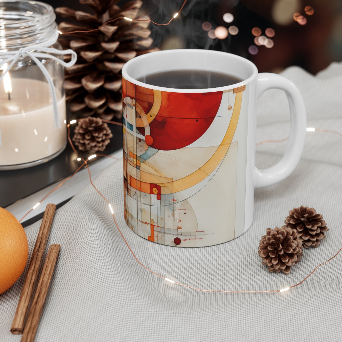 Taza de cerámica con toque artístico de 11 oz