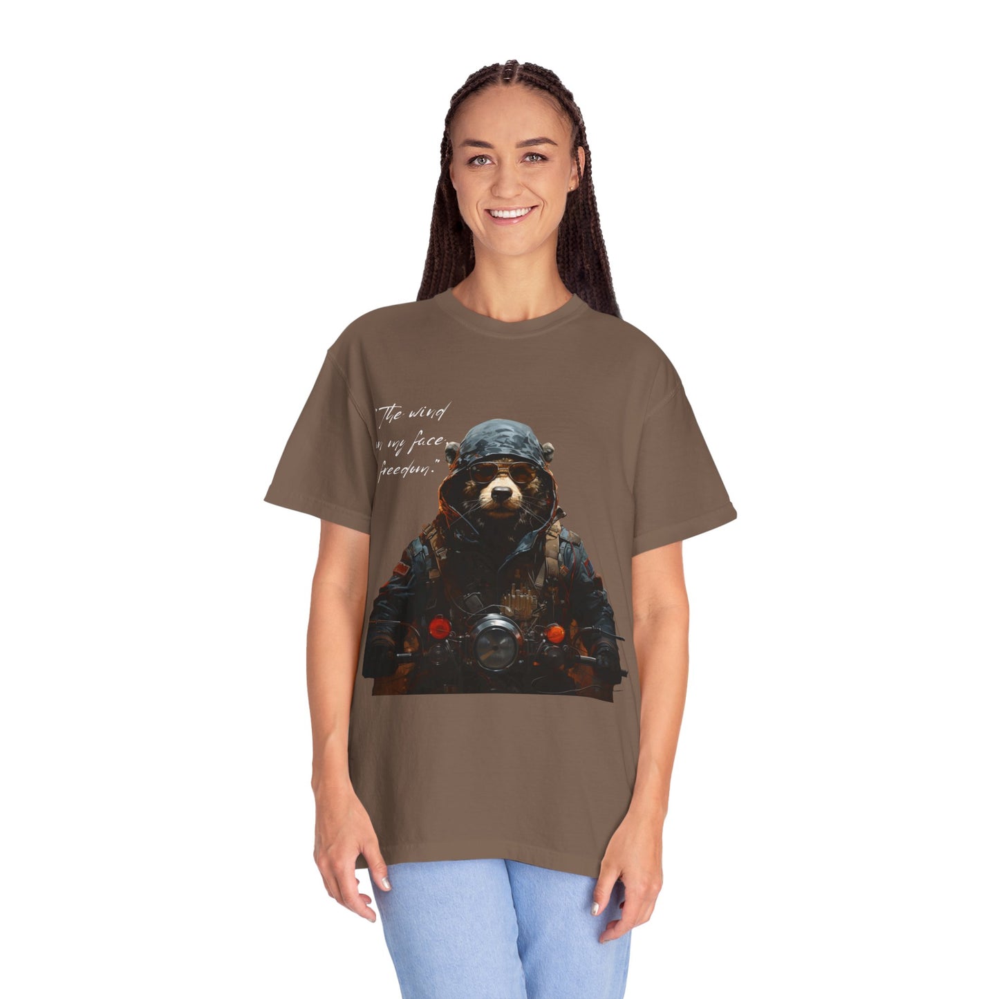 Camiseta unisex teñida con toque artístico (moto)