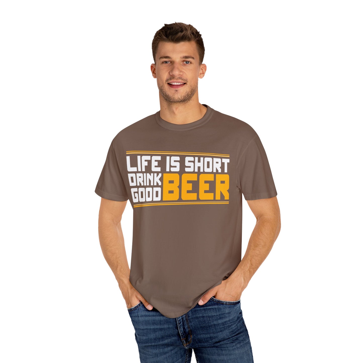 Unisex-T-Shirt aus stückgefärbtem Material