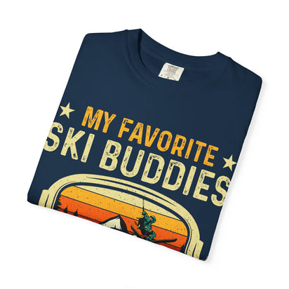 Ski Buddies T-Shirt, Mein Lieblings-Ski-Buddies nennen mich Papa T-Shirt, Unisex-Winterbekleidung, Skigeschenk für Väter, Outdoor-Abenteuer-Shirt