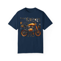 Camiseta unisex teñida con toque artístico (moto)