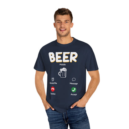 Unisex-T-Shirt mit Alkohol-Motiv, stückgefärbt