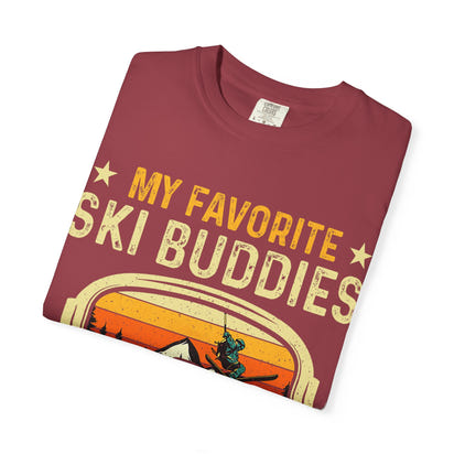 Ski Buddies T-Shirt, Mein Lieblings-Ski-Buddies nennen mich Papa T-Shirt, Unisex-Winterbekleidung, Skigeschenk für Väter, Outdoor-Abenteuer-Shirt
