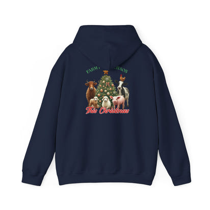Weihnachtliches Unisex-Kapuzensweatshirt aus schwerem Mischgewebe 2
