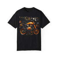 Camiseta unisex teñida con toque artístico (moto)