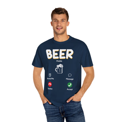 Unisex-T-Shirt mit Alkohol-Motiv, stückgefärbt