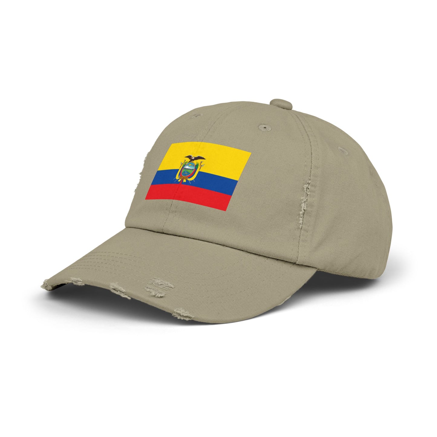 Ecuador-Flagge-Cap im Used-Look, Unisex-Freizeitmütze, Baseballkappe im Used-Look, Geschenk für Reisende, Sommeraccessoire, Outdoor-Ausrüstung