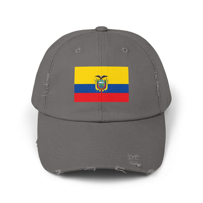 Ecuador-Flagge-Cap im Used-Look, Unisex-Freizeitmütze, Baseballkappe im Used-Look, Geschenk für Reisende, Sommeraccessoire, Outdoor-Ausrüstung