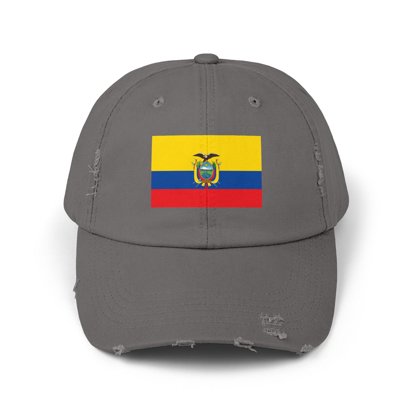 Ecuador-Flagge-Cap im Used-Look, Unisex-Freizeitmütze, Baseballkappe im Used-Look, Geschenk für Reisende, Sommeraccessoire, Outdoor-Ausrüstung