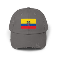 Ecuador-Flagge-Cap im Used-Look, Unisex-Freizeitmütze, Baseballkappe im Used-Look, Geschenk für Reisende, Sommeraccessoire, Outdoor-Ausrüstung