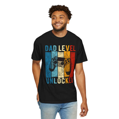 „Dad Level Unlocked“-T-Shirt, Gaming-Shirt, Unisex-Shirt, Vatertagsgeschenk, Gamer-Papa-Kleidung