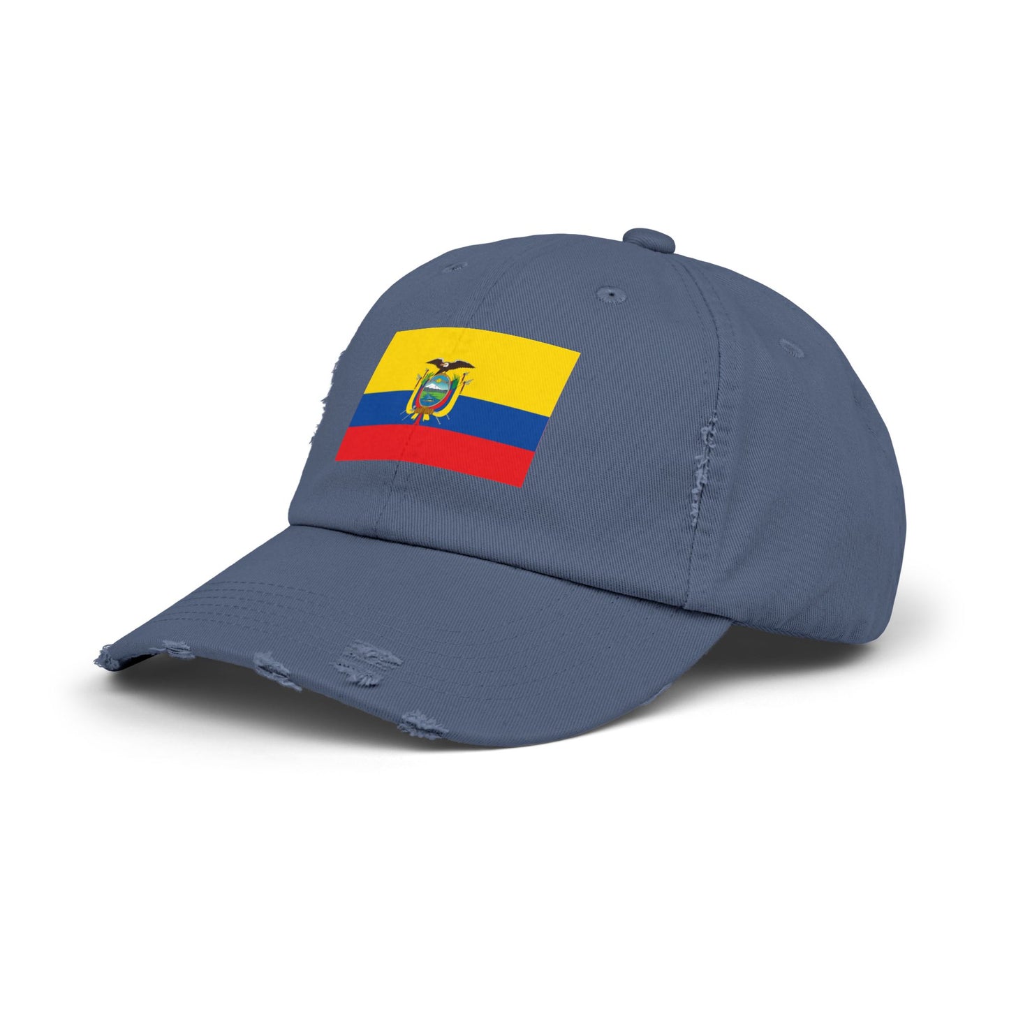 Ecuador-Flagge-Cap im Used-Look, Unisex-Freizeitmütze, Baseballkappe im Used-Look, Geschenk für Reisende, Sommeraccessoire, Outdoor-Ausrüstung