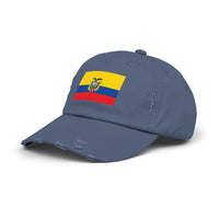 Ecuador-Flagge-Cap im Used-Look, Unisex-Freizeitmütze, Baseballkappe im Used-Look, Geschenk für Reisende, Sommeraccessoire, Outdoor-Ausrüstung