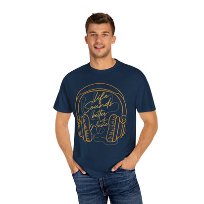 (Música)Camiseta unisex teñida en prenda