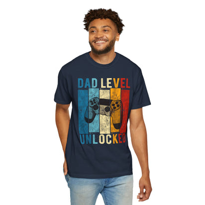 „Dad Level Unlocked“-T-Shirt, Gaming-Shirt, Unisex-Shirt, Vatertagsgeschenk, Gamer-Papa-Kleidung
