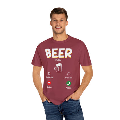 Unisex-T-Shirt mit Alkohol-Motiv, stückgefärbt