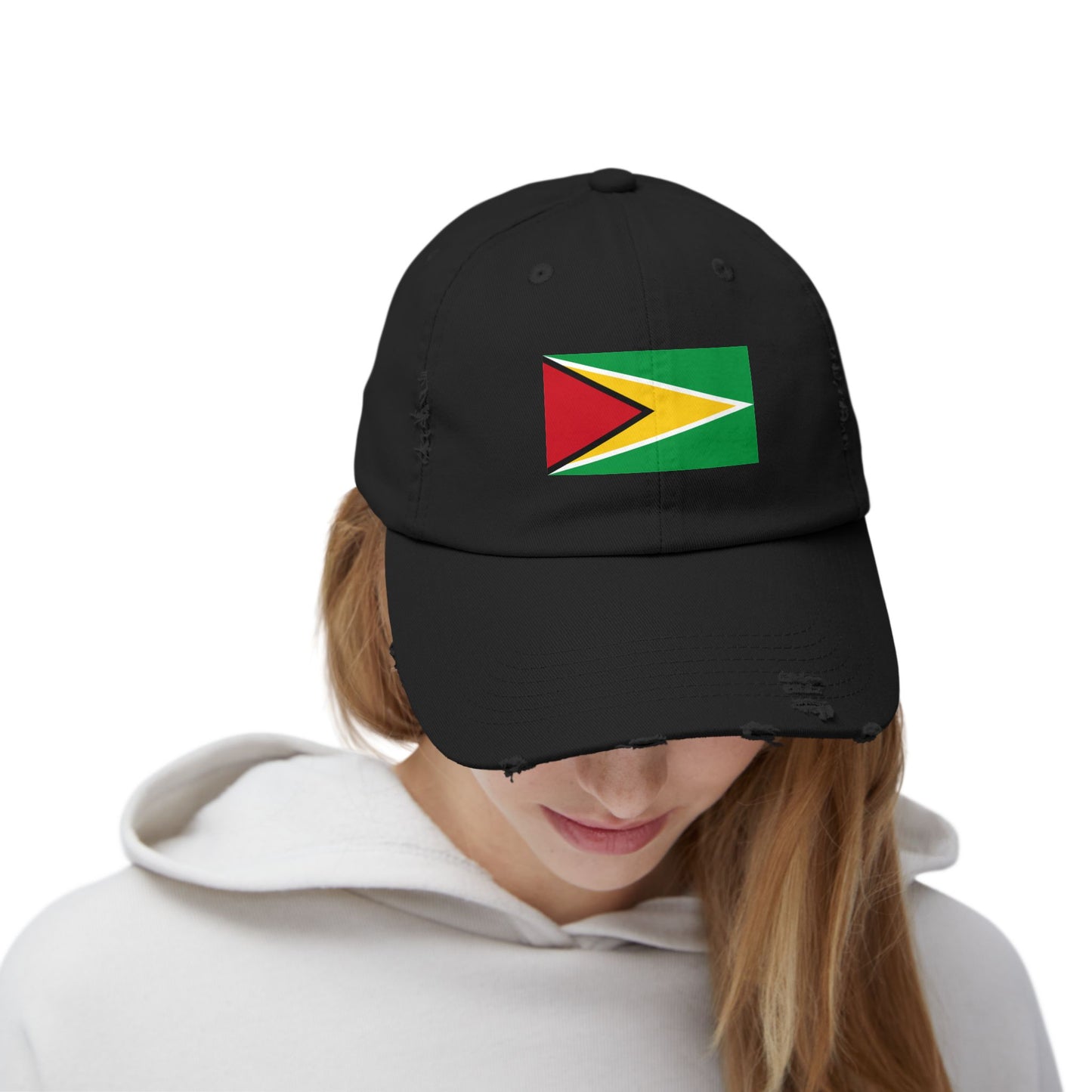 Guyanese Pride Distressed Cap | Unisex Flag Hat for Festivals, Sports, Casual Wear, Gifts, and Celebrations