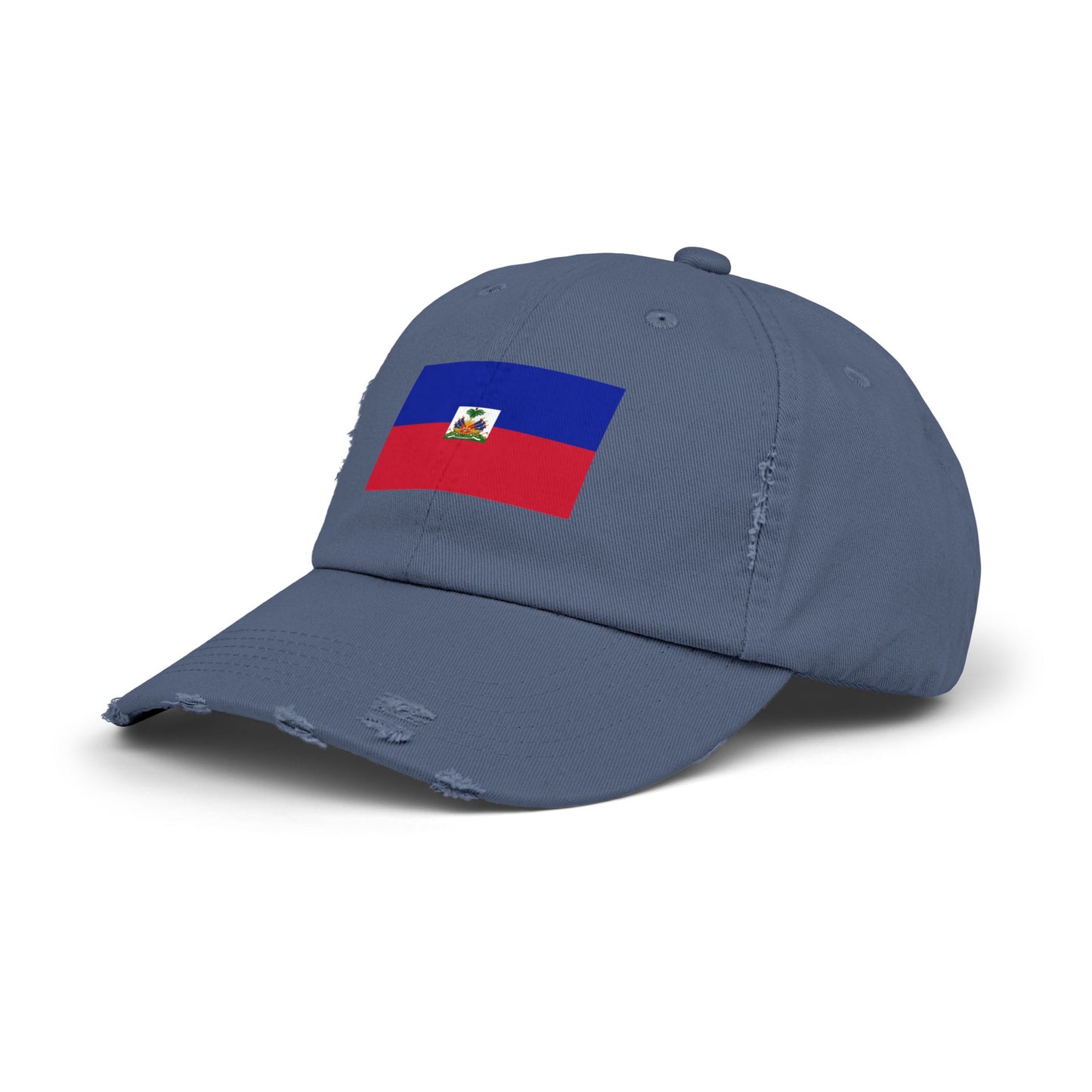 Haitian Flag Distressed Cap, Vintage Hat, Unisex Summer Accessory, Perfect for Holidays, Casual Wear, Gift Idea