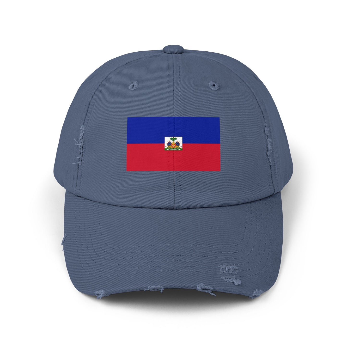 Haitian Flag Distressed Cap, Vintage Hat, Unisex Summer Accessory, Perfect for Holidays, Casual Wear, Gift Idea