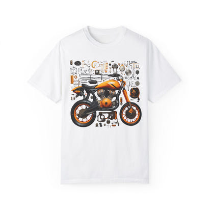 Camiseta unisex teñida con toque artístico (moto)