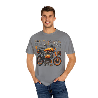 Camiseta unisex teñida con toque artístico (moto)