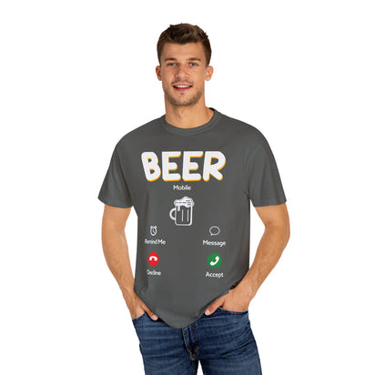 Unisex-T-Shirt mit Alkohol-Motiv, stückgefärbt