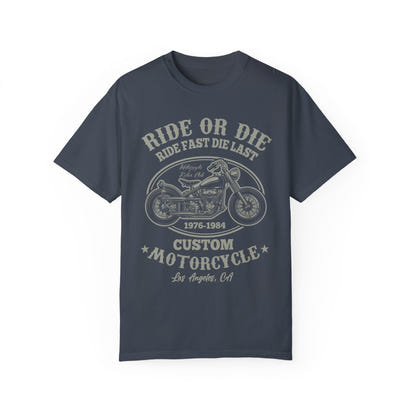 (Motorrad) Unisex-T-Shirt, stückgefärbt