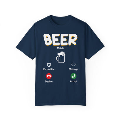 Unisex-T-Shirt mit Alkohol-Motiv, stückgefärbt