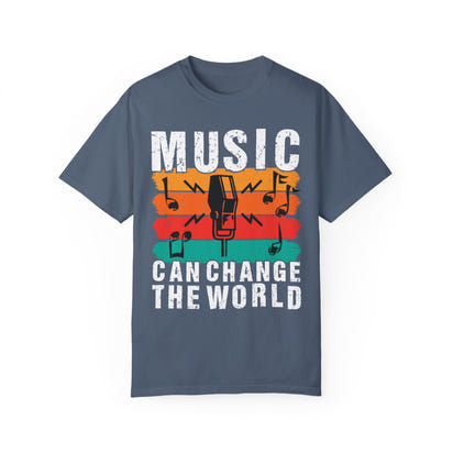 (Música)Camiseta unisex teñida en prenda