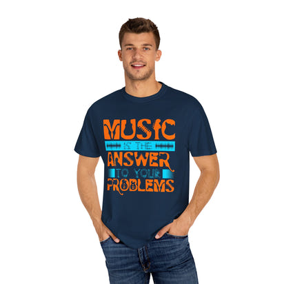 (Musik)Unisex-T-Shirt aus stückgefärbtem Material