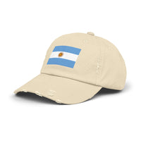 Stylische Unisex-Kappe im Used-Look mit argentinischer Flagge – Lässige Mütze, Modeaccessoire, Geschenkidee, Reisebegleiter, Fanartikel