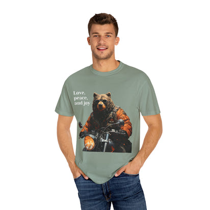 Camiseta unisex teñida con toque artístico (moto)