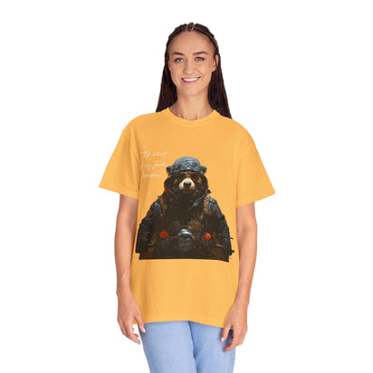 Camiseta unisex teñida con toque artístico (moto)