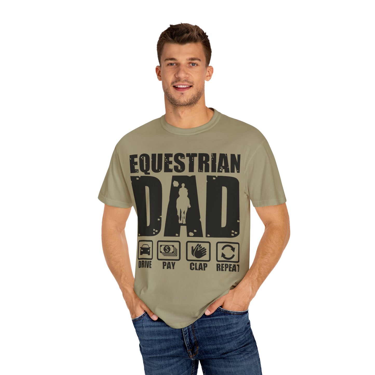 Camiseta para papá ecuestre, regalo único para el Día del Padre, regalo para amantes de los caballos, camiseta unisex informal, ropa para papá que monta a caballo