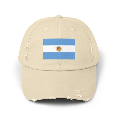Stylische Unisex-Kappe im Used-Look mit argentinischer Flagge – Lässige Mütze, Modeaccessoire, Geschenkidee, Reisebegleiter, Fanartikel