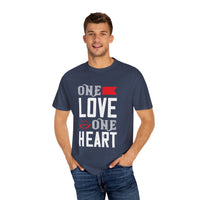 (Valentinstag) Unisex-T-Shirt aus stückgefärbtem Material