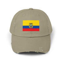 Ecuador-Flagge-Cap im Used-Look, Unisex-Freizeitmütze, Baseballkappe im Used-Look, Geschenk für Reisende, Sommeraccessoire, Outdoor-Ausrüstung