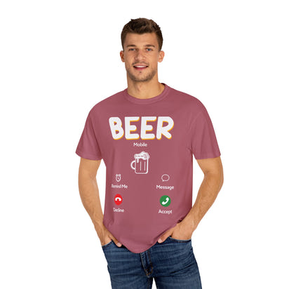 Unisex-T-Shirt mit Alkohol-Motiv, stückgefärbt