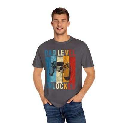 „Dad Level Unlocked“-T-Shirt, Gaming-Shirt, Unisex-Shirt, Vatertagsgeschenk, Gamer-Papa-Kleidung