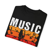 (Música)Camiseta unisex teñida en prenda