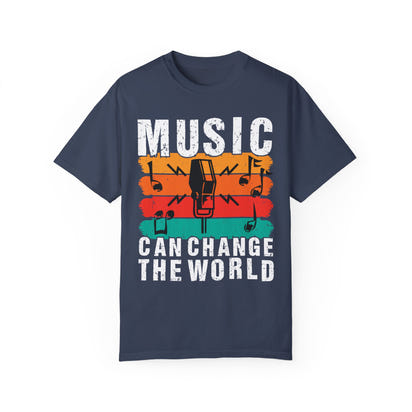 (Música)Camiseta unisex teñida en prenda