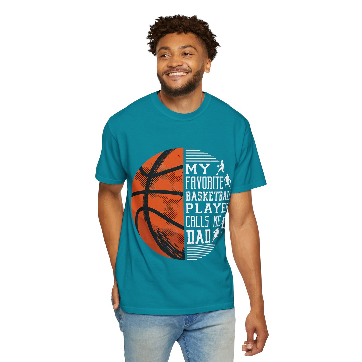 Mein Lieblingsbasketballspieler nennt mich Papa – T-Shirt, Unisex-Sportshirt, Geschenk für sportbegeisterte Väter, Vatertag, Basketball-Fan-Shirt