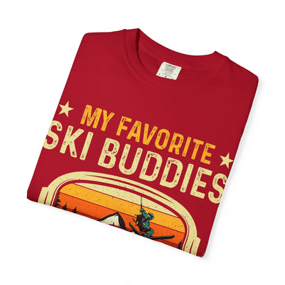 Ski Buddies T-Shirt, Mein Lieblings-Ski-Buddies nennen mich Papa T-Shirt, Unisex-Winterbekleidung, Skigeschenk für Väter, Outdoor-Abenteuer-Shirt