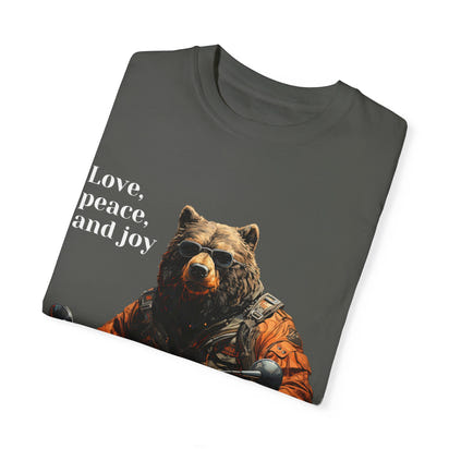 Camiseta unisex teñida con toque artístico (moto)