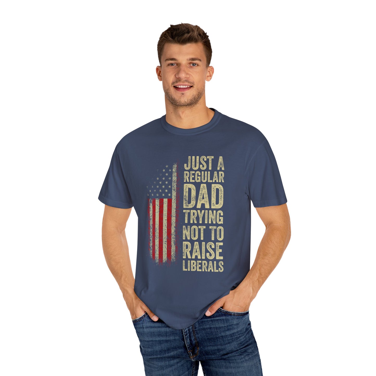 Unisex-T-Shirt mit Papa-Humor, lustiges Papa-Shirt, Vatertagsgeschenk, Freizeit-T-Shirt, patriotische Kleidung für Väter